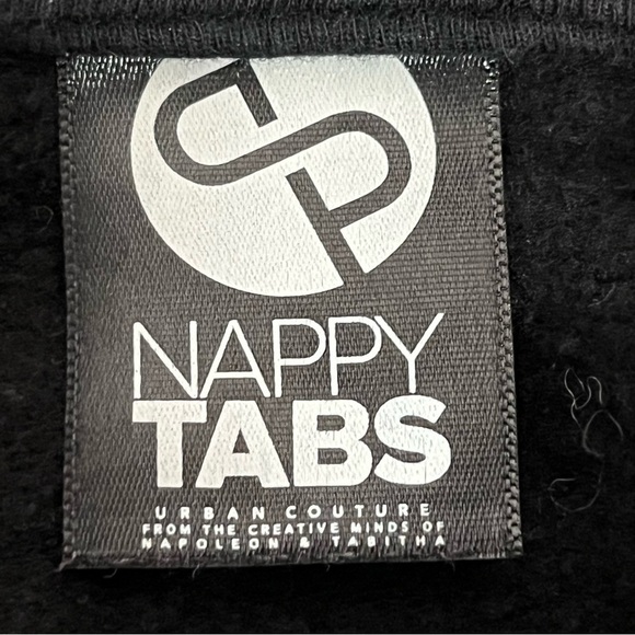 NAPPY TABS Sweatshirt Mens Small Black Lion Mesh Stretch Fleece Made In USA - Picture 4 of 11